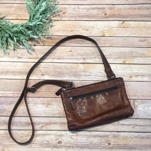 Jack George Brown Distressed Leather Crossbody
